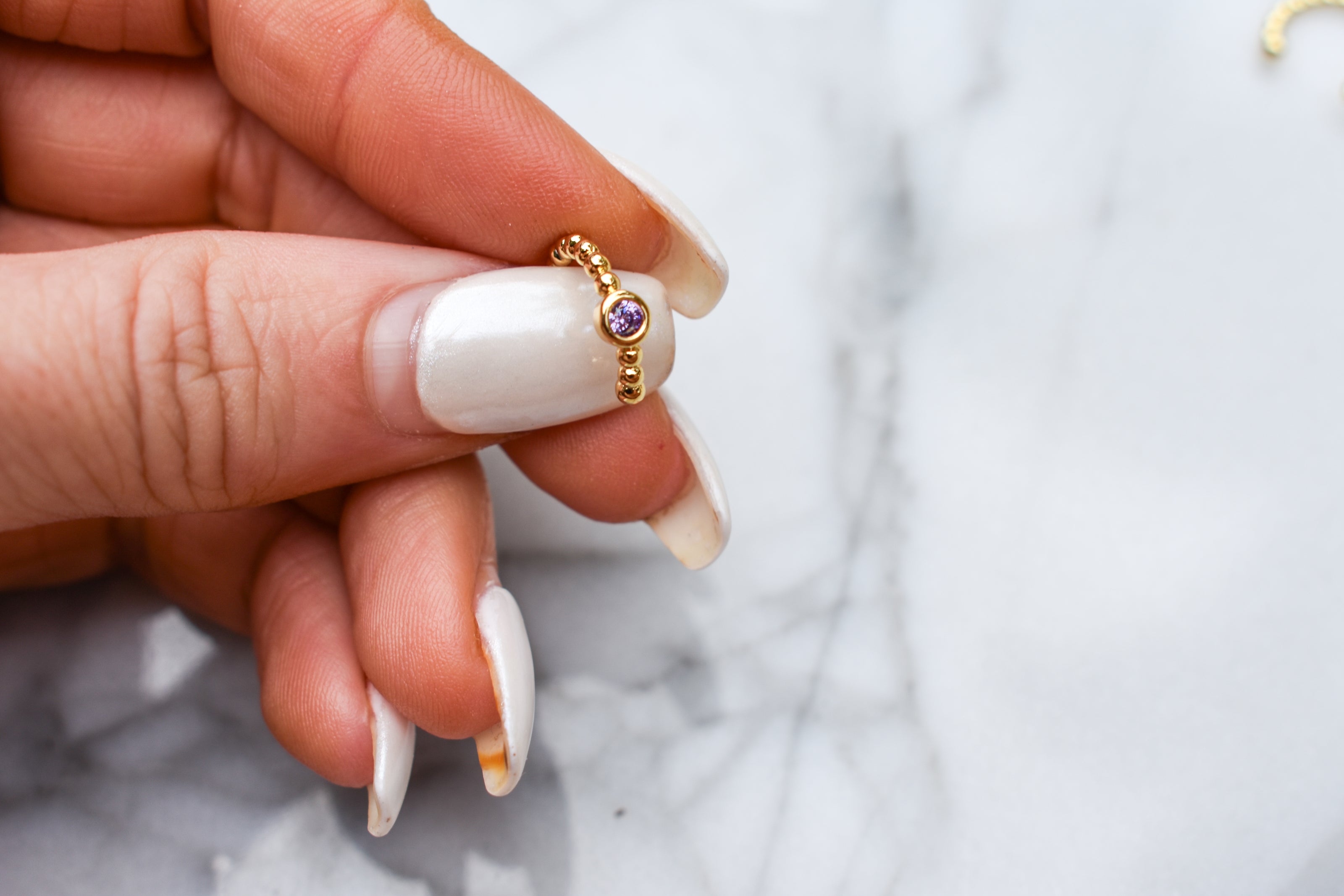 Purple Gem Ear Cuff