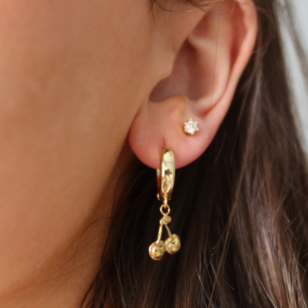 Chunky Gold Cherry Huggies
