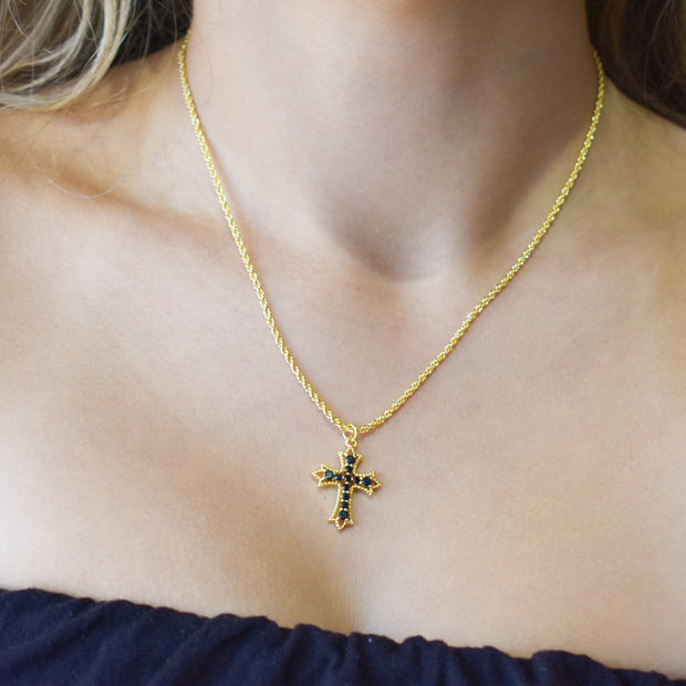 Stay twisted necklace - cross charm