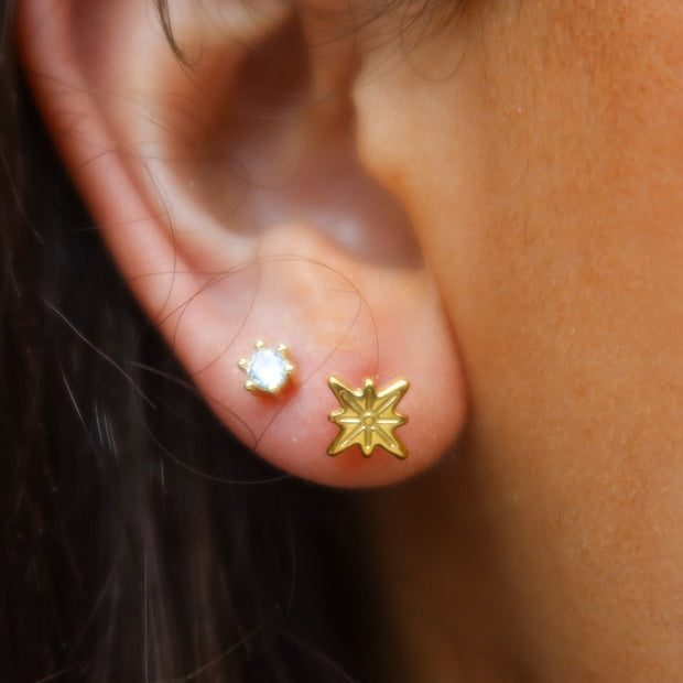 Mini Gold Starburst Studs