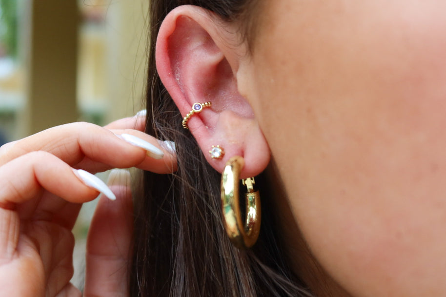 Purple Gem Ear Cuff