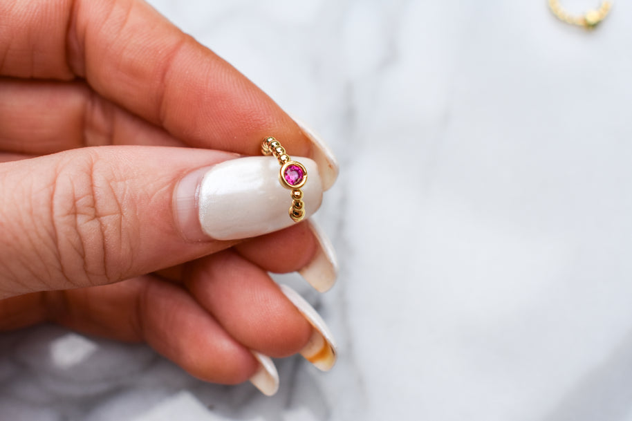 Hot Pink Gem Ear Cuff