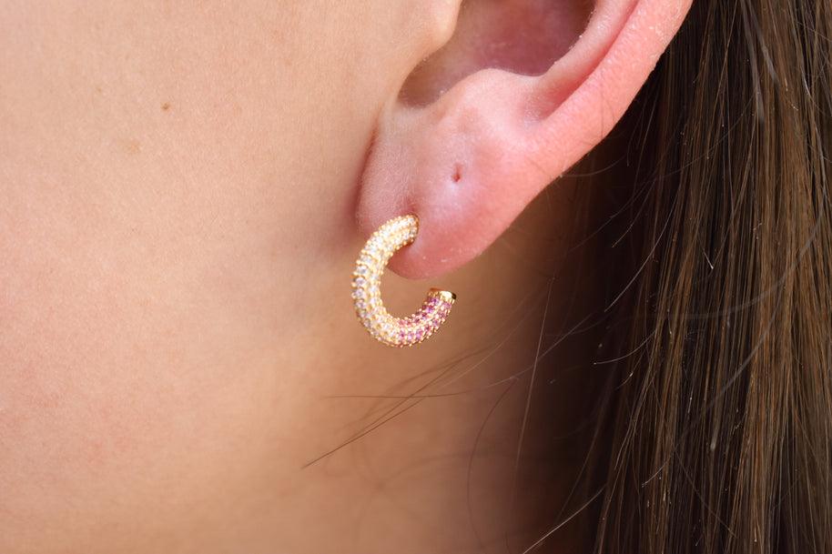 Pink Ombre Hoops