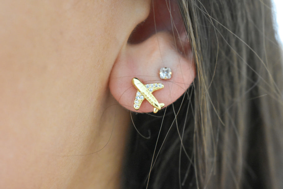 Airplane Stud Earrings