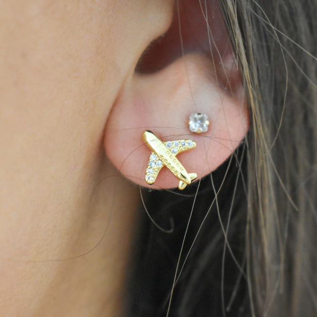 Airplane Stud Earrings