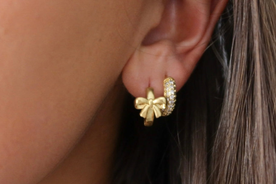 All tied up bow Hoops