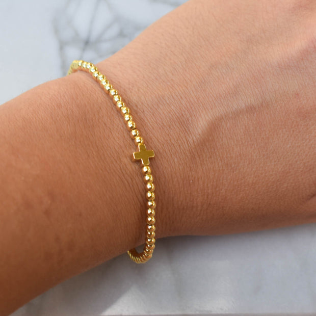 Mini Cross Gold Bracelet