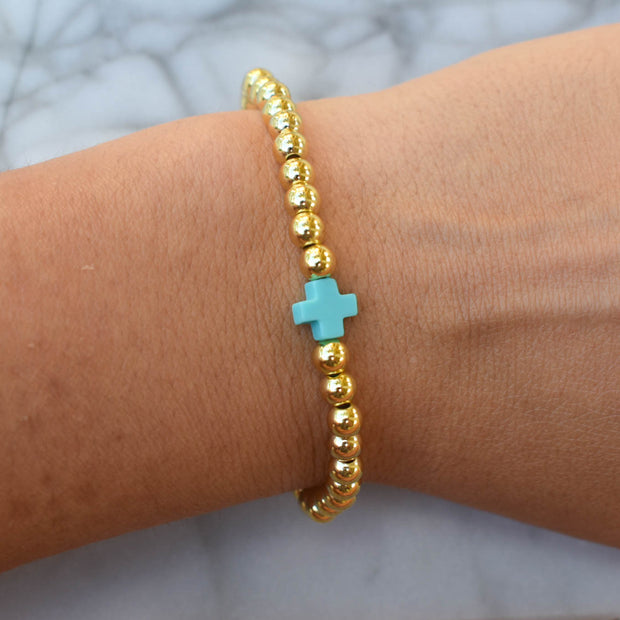 Blue Single Cross bracelet