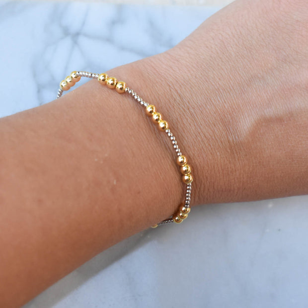Mixed Metal Bubble Bracelet