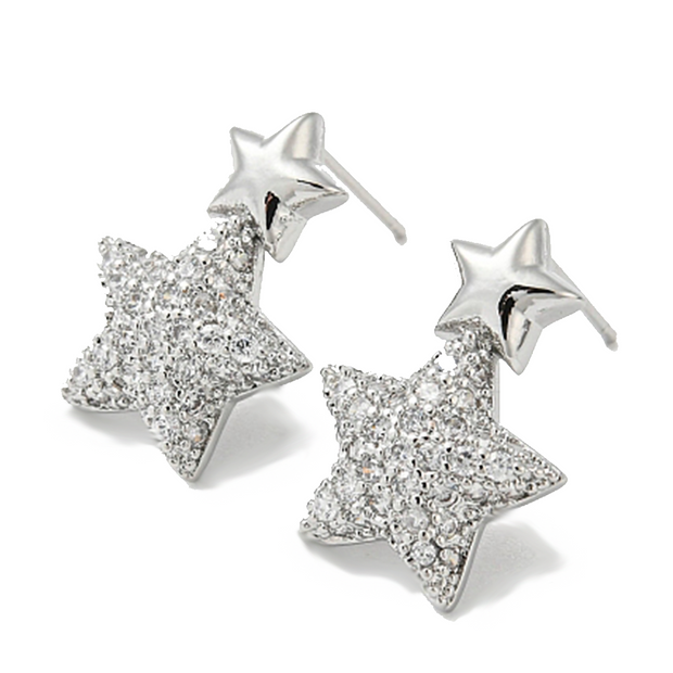 Silver Cosmic Star Studs