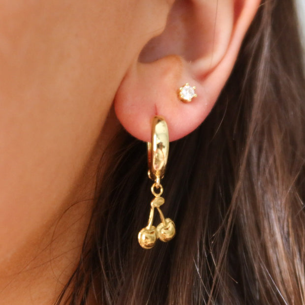 Chunky Gold Cherry Huggies
