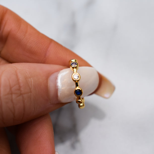 Rainbow Gem Ear Cuff