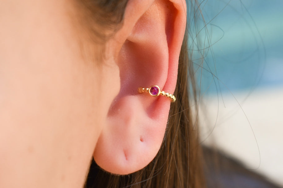 Hot Pink Gem Ear Cuff