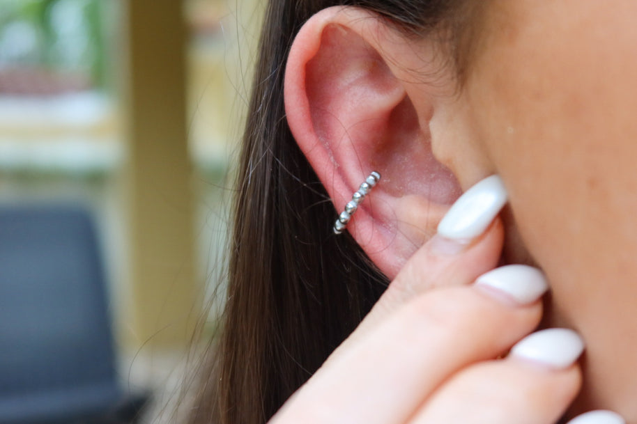 Silver Bubble Ear Cuff
