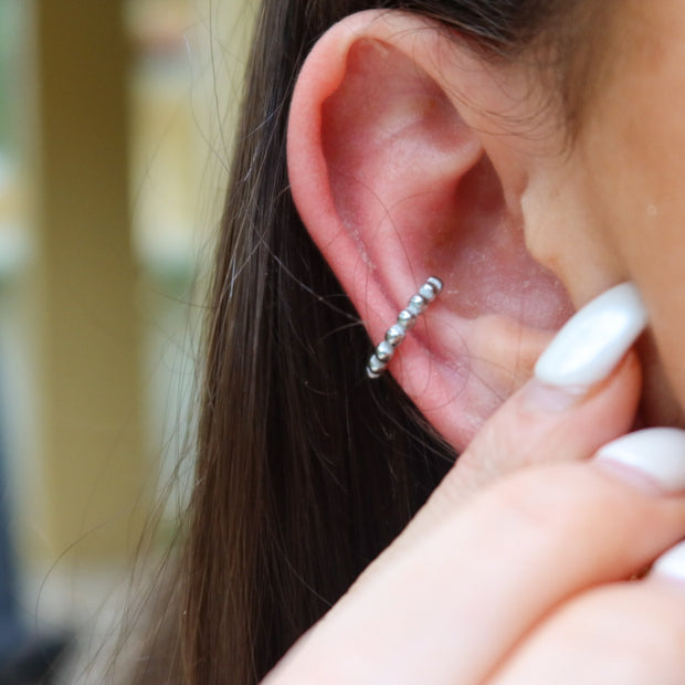 Silver Bubble Ear Cuff