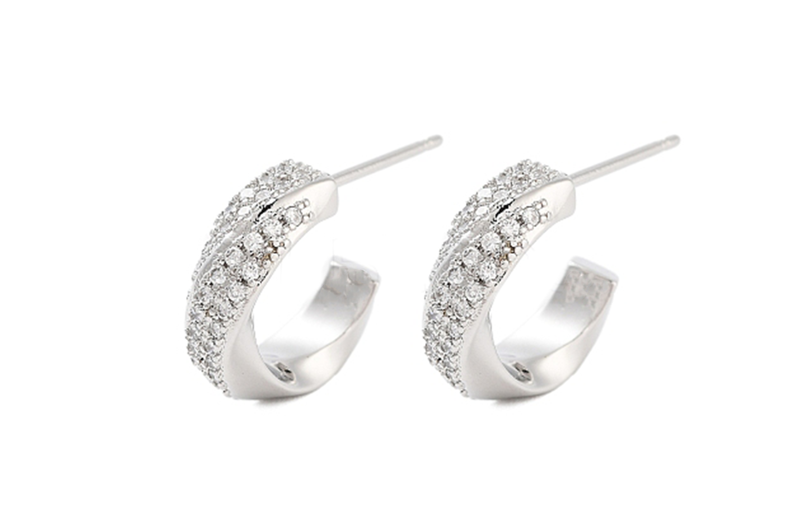 Silver Twist Hoops