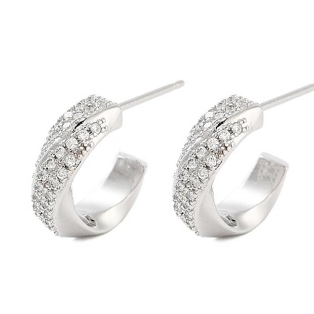 Silver Twist Hoops