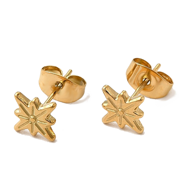 Mini Gold Starburst Studs