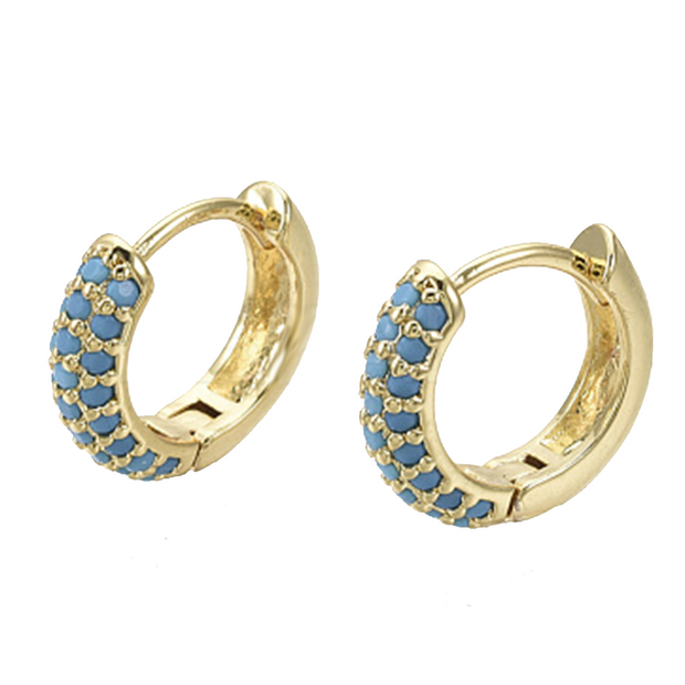 Turquoise Miami Studded Hoops