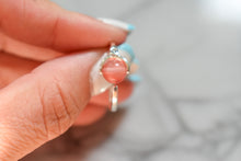 Load image into Gallery viewer, Sterling silver adjustable Pink crystal ring
