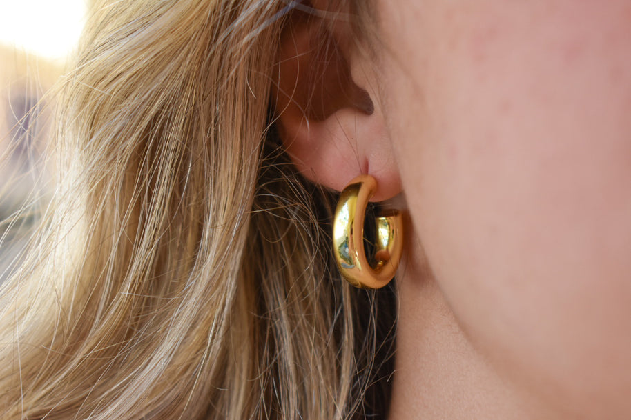 Gold Tube Hoops