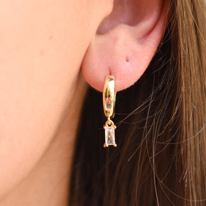 Chunky Gold Gem Huggies