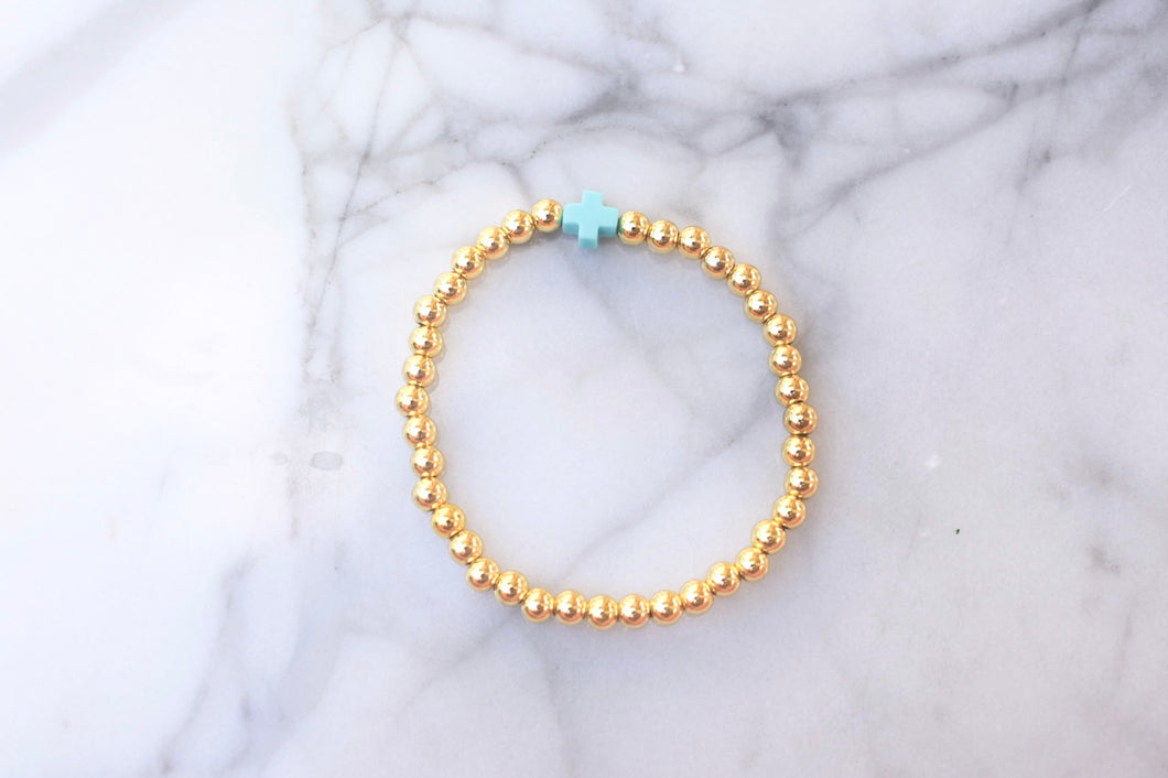 Blue Single Cross bracelet