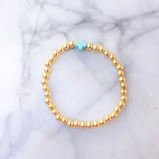 Blue Single Cross bracelet