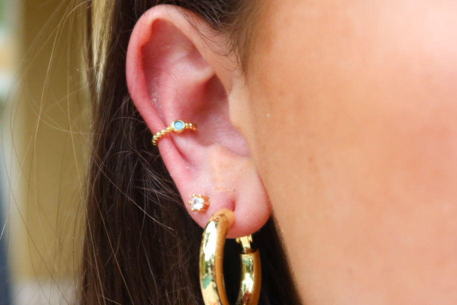 Blue Gem Ear Cuff