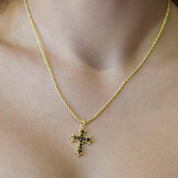 Stay twisted necklace - cross charm