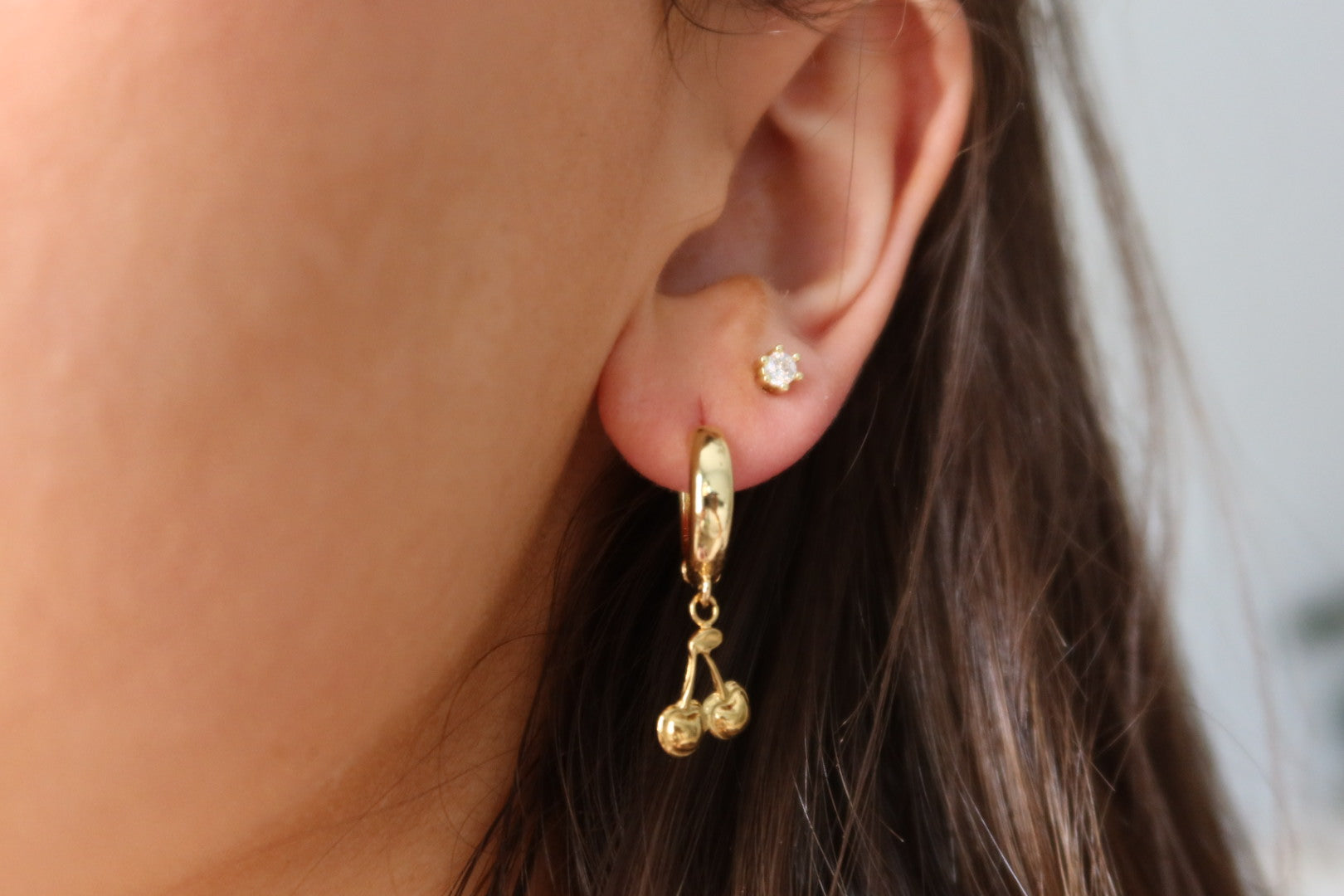 Chunky Gold Cherry Huggies