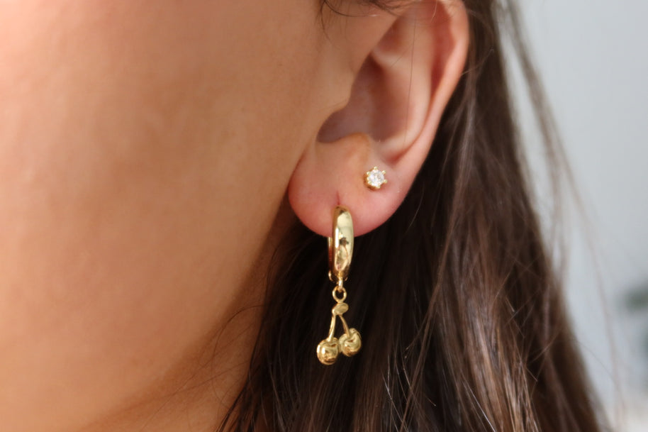 Chunky Gold Cherry Huggies