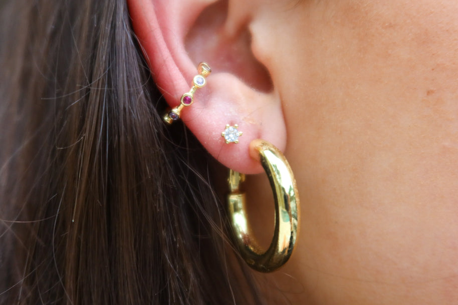 Rainbow Gem Ear Cuff