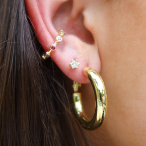 Rainbow Gem Ear Cuff