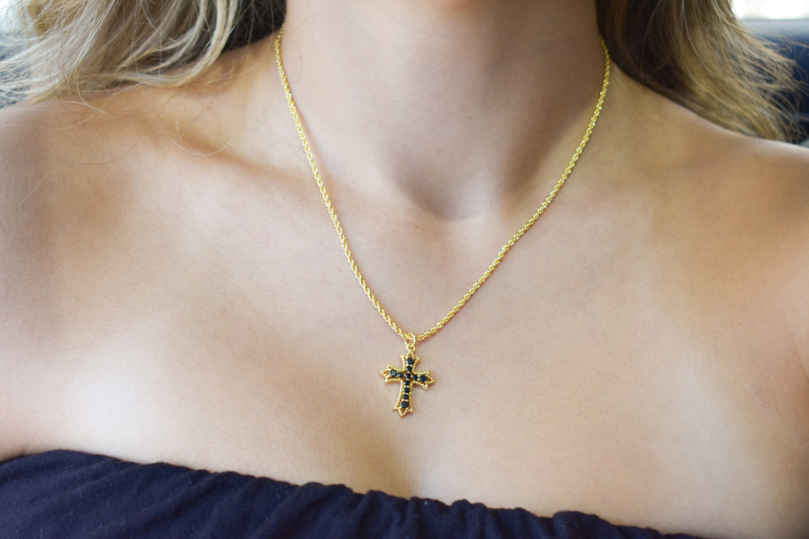 Stay twisted necklace - cross charm