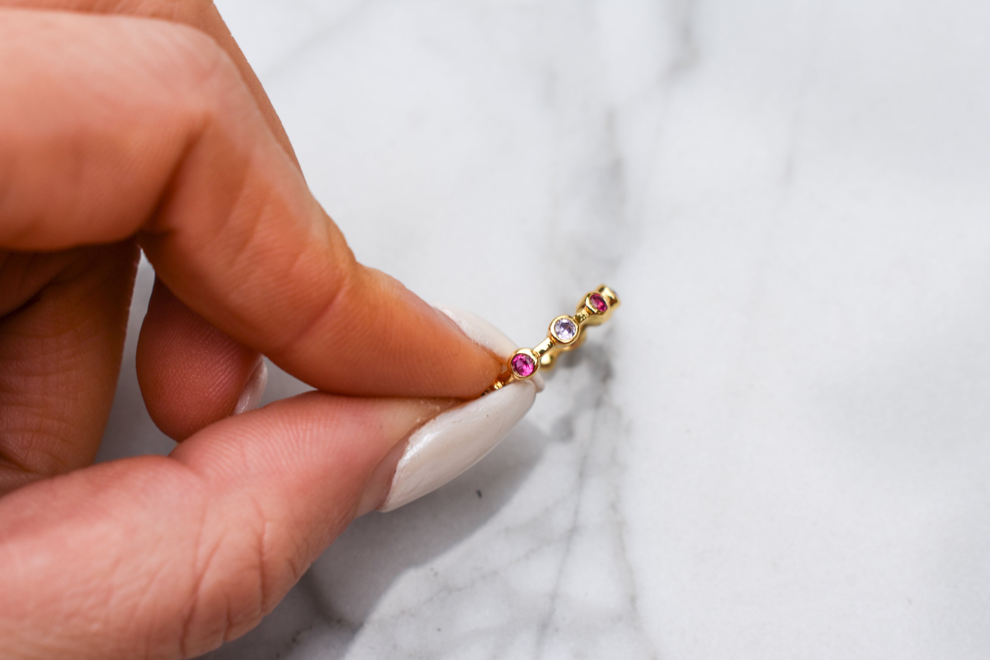 Rainbow Gem Ear Cuff