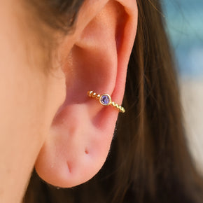 Purple Gem Ear Cuff