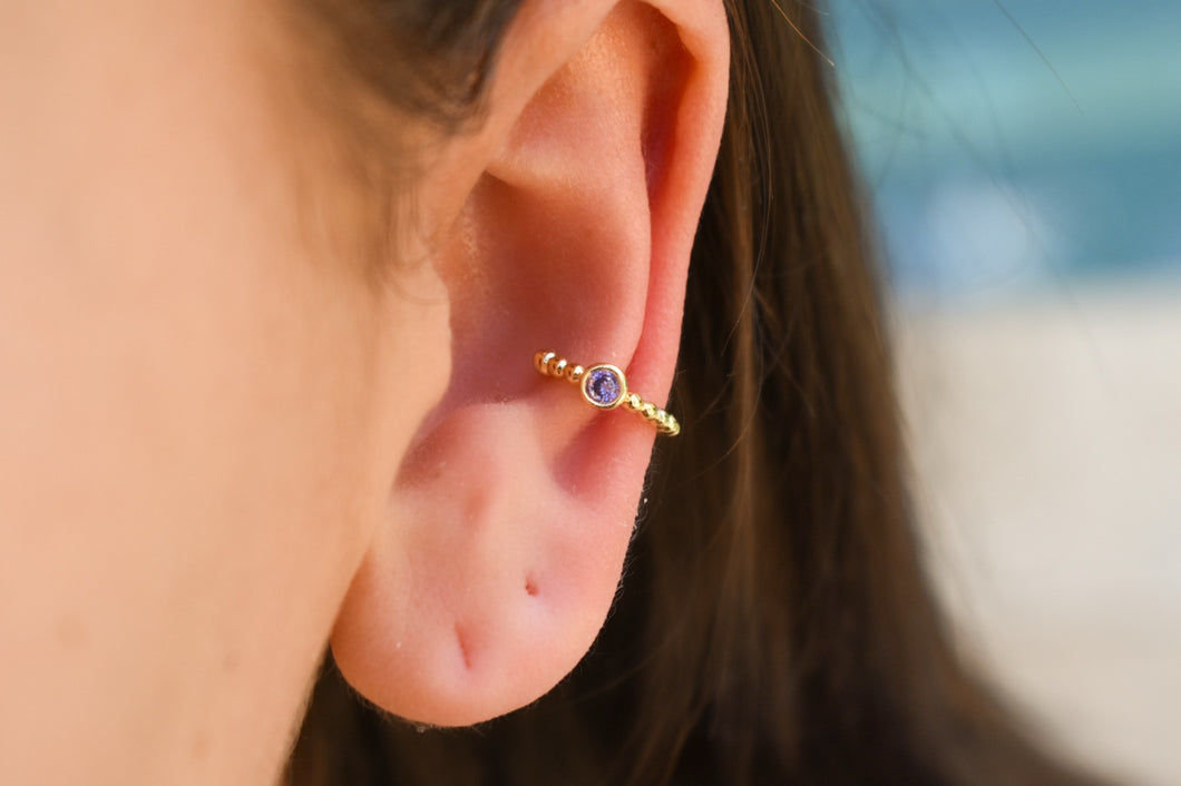 Purple Gem Ear Cuff