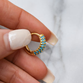 Turquoise Miami Studded Hoops
