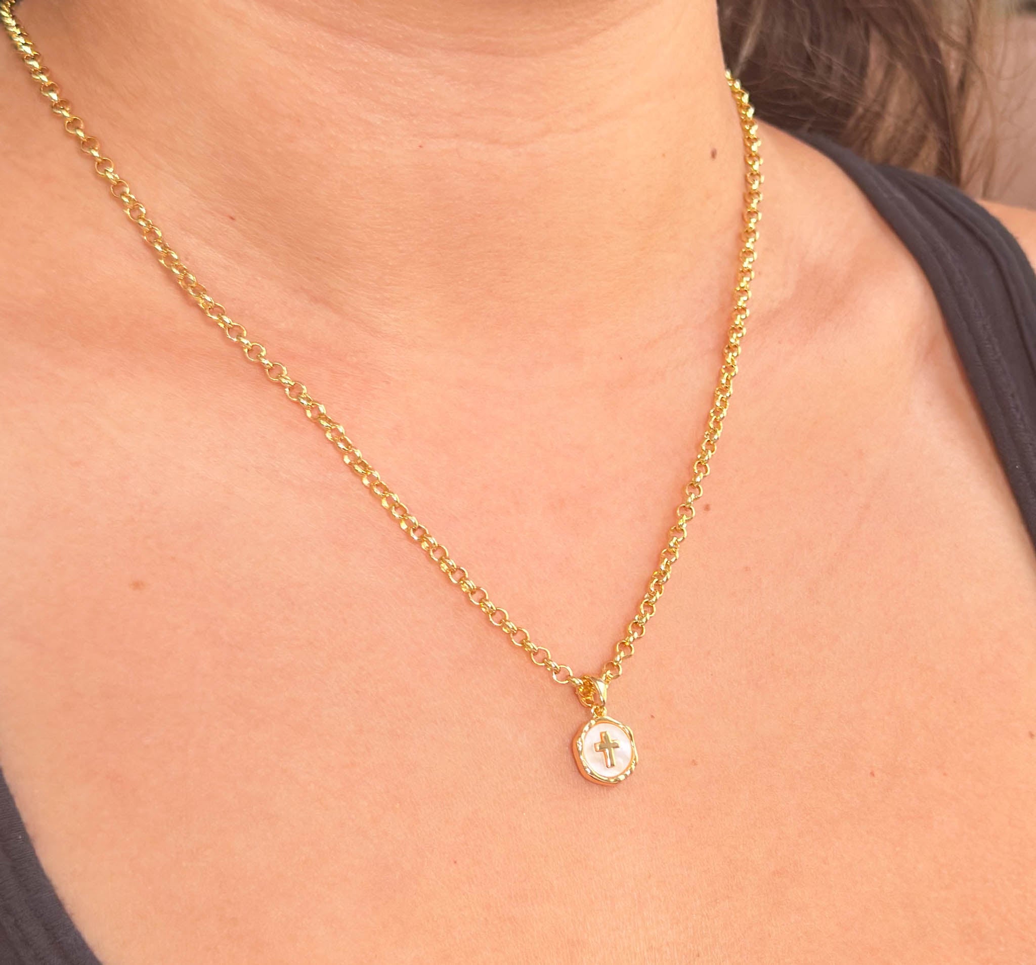 Opal Cross Necklace