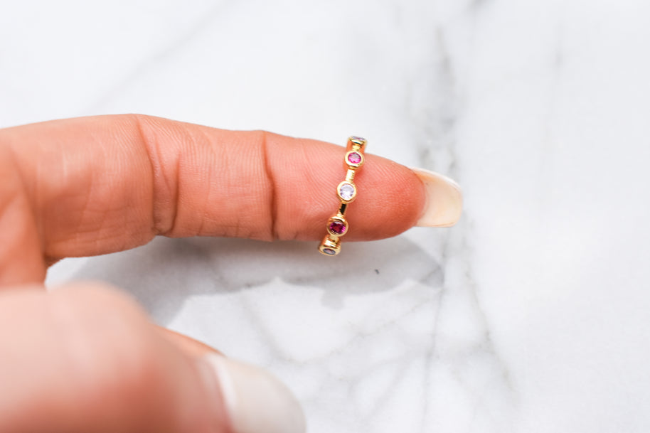 Rainbow Gem Ear Cuff