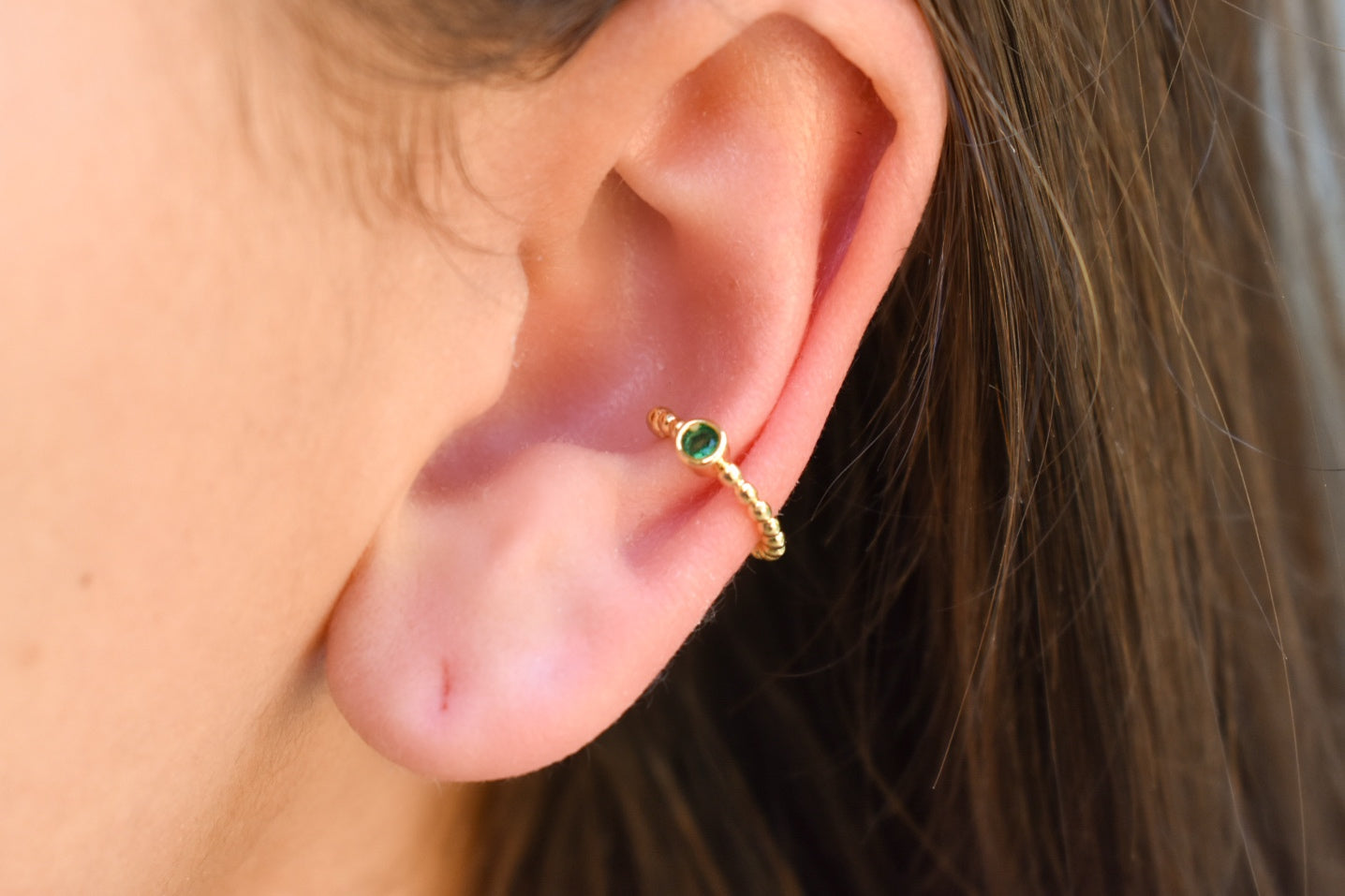 Green Gem Ear Cuff