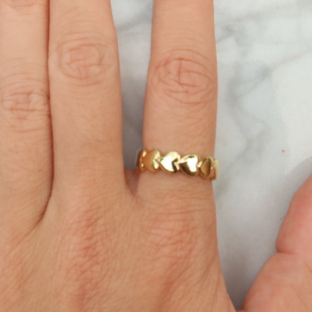 Gold Heart Wrap Ring