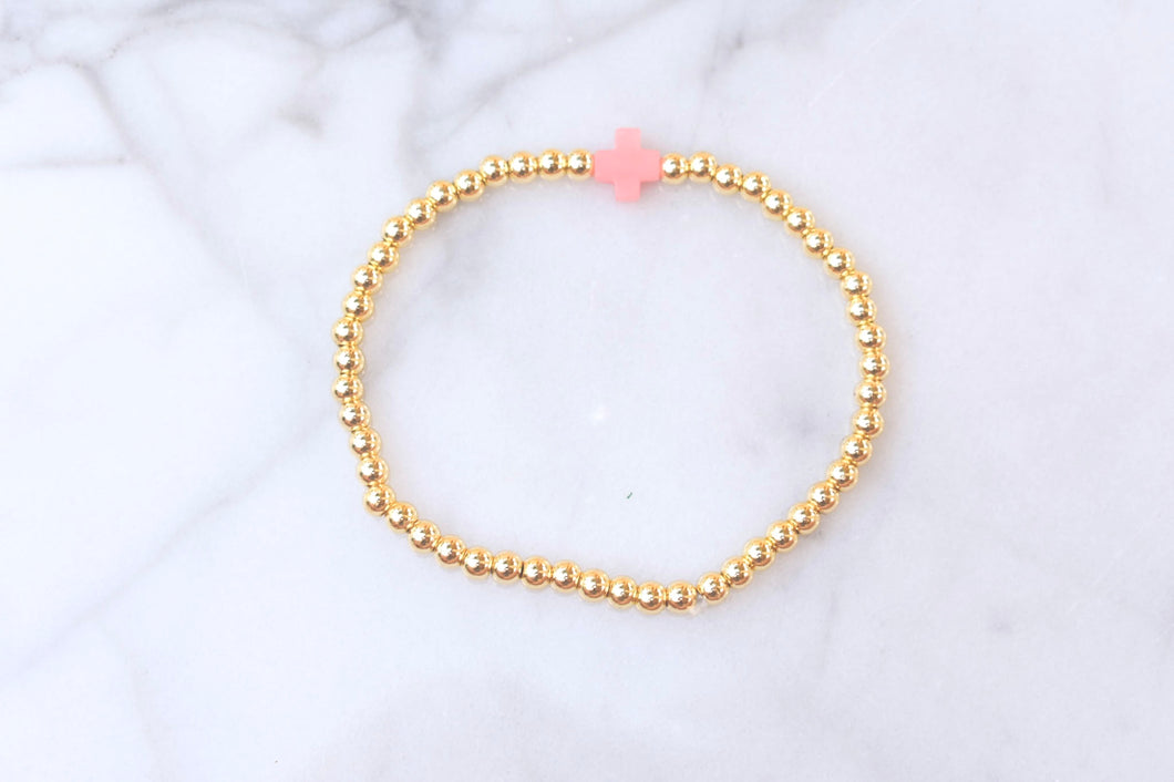 Pink Single Cross Bracelet