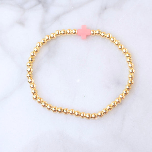 Pink Single Cross Bracelet