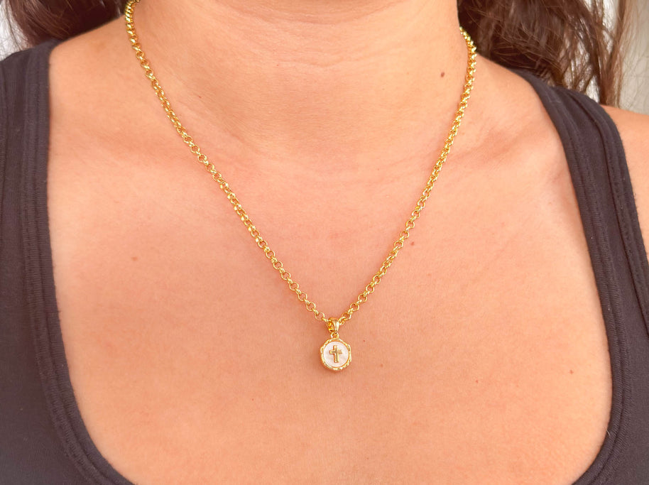 Opal Cross Necklace