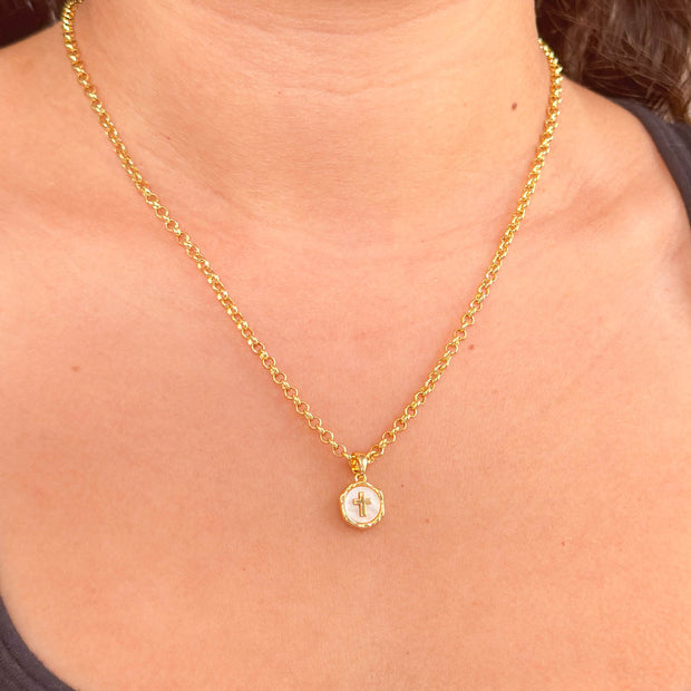 Opal Cross Necklace
