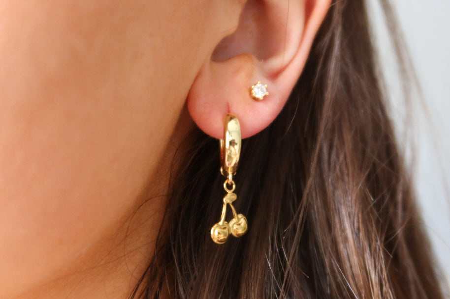 Chunky Gold Cherry Huggies