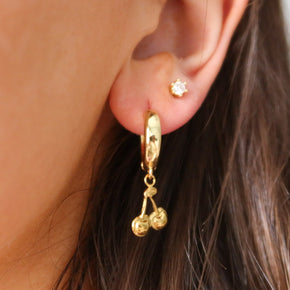 Chunky Gold Cherry Huggies