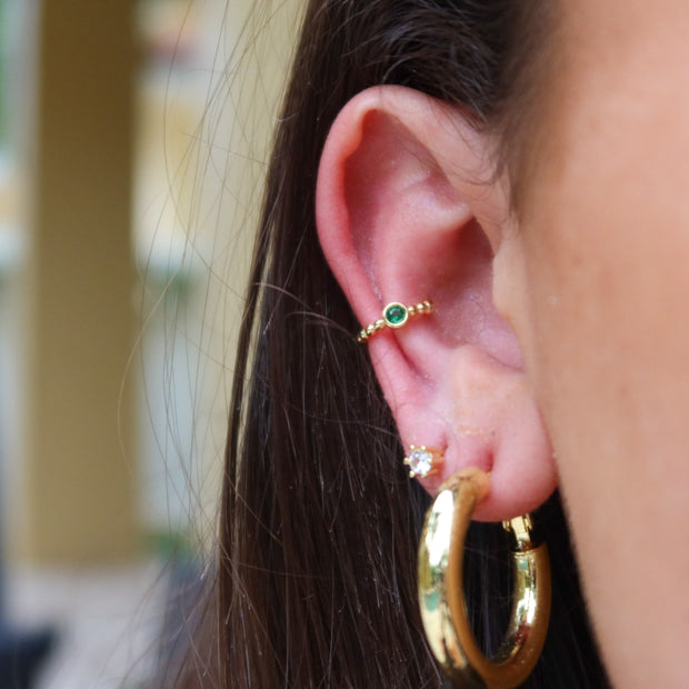 Green Gem Ear Cuff